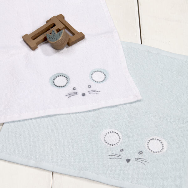Nima Bebe Σετ Πετσέτες (2 x 30×30) – Little Mouse Γαλάζιο shopinhome shopinhome