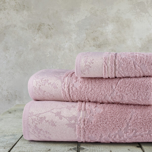 Nima Home Σετ Πετσέτες (30×50 + 50×90 + 70×140) – Inverno Pink Ροζ shopinhome shopinhome