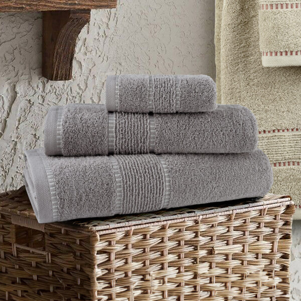 Nima Home Σετ Πετσέτες (30×50 + 50×90 + 70×140) – Pivot Gray Γκρι shopinhome shopinhome