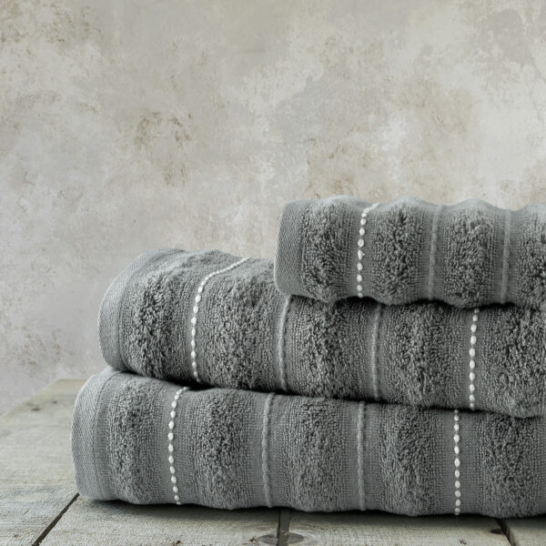Nima Home Σετ Πετσέτες (30×50 + 50×90 + 70×140) – Aura Dark Gray Γκρι shopinhome shopinhome