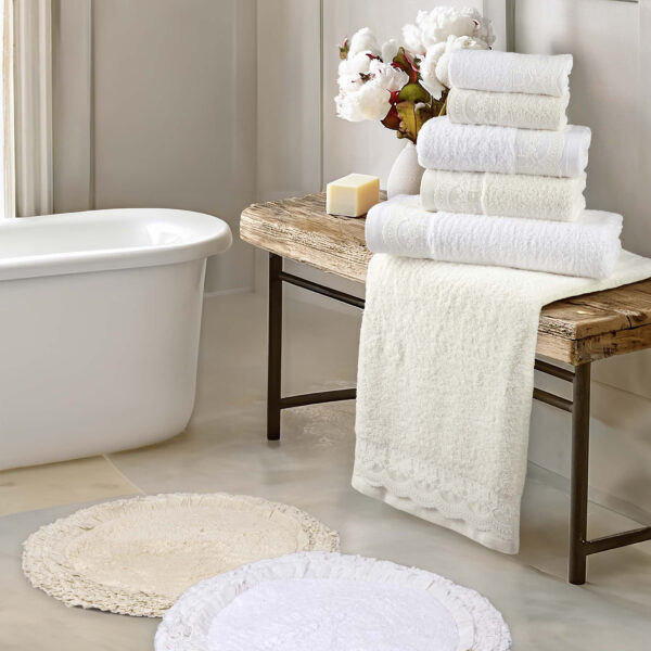 Nima Home Σετ Πετσέτες (30×50 + 50×90 + 70×140) – Amour Ivory Εκρού shopinhome shopinhome